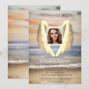 Invitación Celebración de la vida con foto de playa del océan
