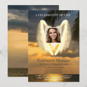 Invitación Celebración de la vida con foto del océano al atar
