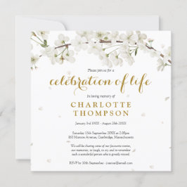 Invitación Celebración de la Vida con Foto Floral de Flor Bla