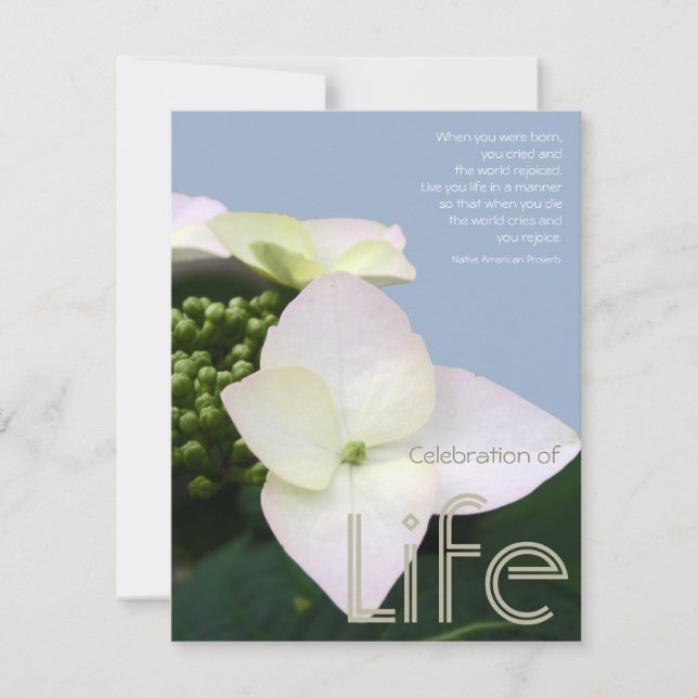 Invitación Celebración de la vida con la cita inspiradora 7 (Anverso)
