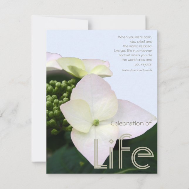 Invitación Celebración de la vida con la cita inspiradora 9 (Anverso)