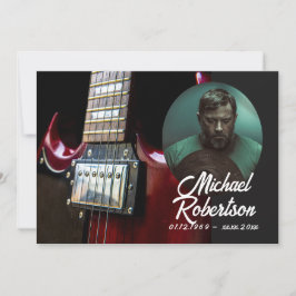 Invitación Celebración de la vida con la guitarra roja