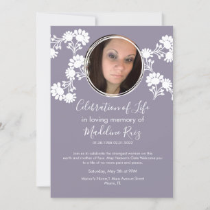 Invitación Celebración de la vida con motivo floral Foto