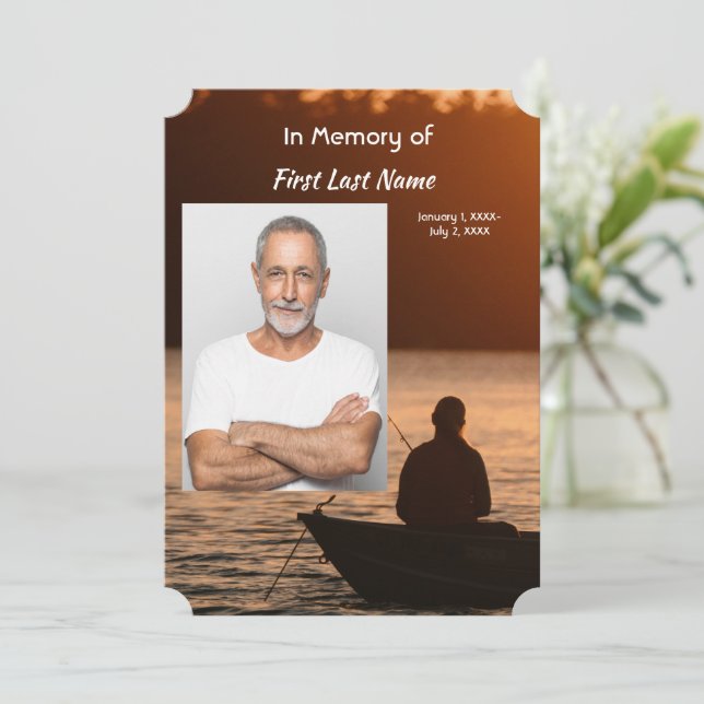 Invitación Celebración de la vida con una foto conmemorativa, (Anverso de pie)