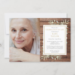Invitación Celebración de la Vida con Vegetación de Madera Rú