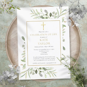 Invitación Celebración de la Vida con Vegetación Elegante Fun