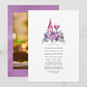 Invitación Celebración de la Vida con Vino de Magnolia y Rosa