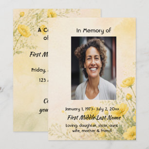 Invitación Celebración de la vida conmemorativa de la amapola