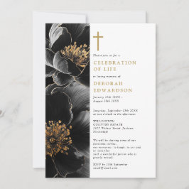 Invitación Celebración De La Vida De Floral Elegante Cristian