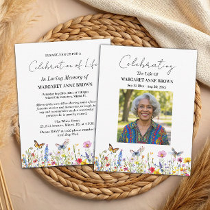 Invitación Celebración De La Vida De Flores Silvestres Colori