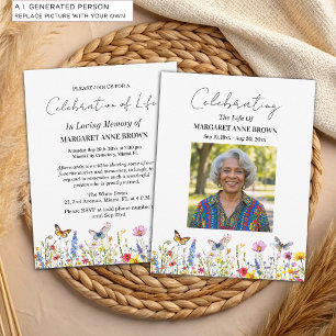 Invitación Celebración De La Vida De Flores Silvestres Colori