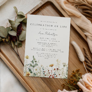Invitación Celebración de la Vida de Flores Silvestres de Ver