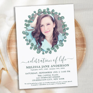 Invitación Celebración De La Vida De Fotósfera De Verdor Fune