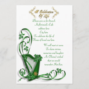 Invitación "Celebración de la vida" de Harp Irlandés