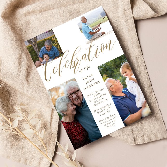 Invitación Celebración de la vida de la Cruz de la fotografía (Subido por el creador)