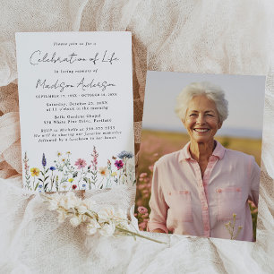 Invitación Celebración de la Vida de la Elegante Flor Silvest