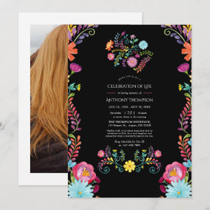 Invitación Celebración de la vida de la fiesta floral mexican