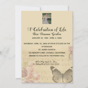 Invitación Celebración de la vida de la mariposa fotográfica 