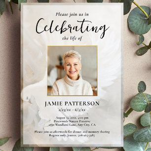 Invitación Celebración de la vida de la paloma pacífica Foto,