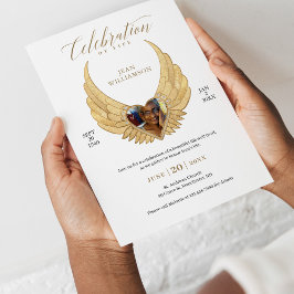 Invitación Celebración de la Vida de las Alas del Ángel de Or