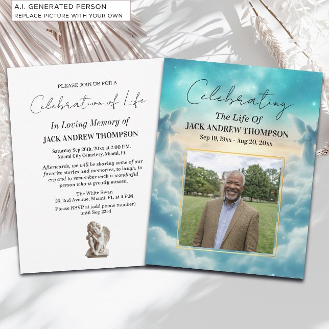 Invitación Celebración de la vida de los ángeles del cielo Fo (Subido por el creador)