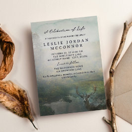 Invitación Celebración de la vida de los ciervos forestales r