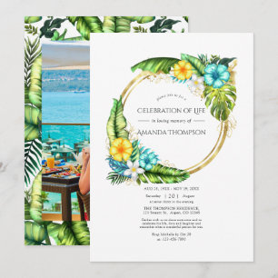 Invitación Celebración de la vida de verano tropical Aloha Fo
