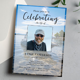 Invitación Celebración de la vida del capitán de barco Foto F