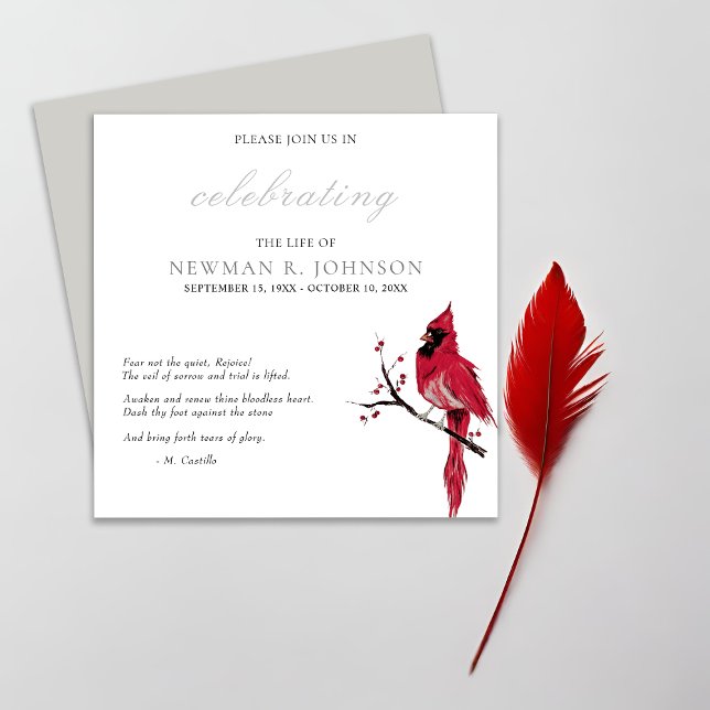 Invitación Celebración de la vida del Cardenal Rojo (Subido por el creador)