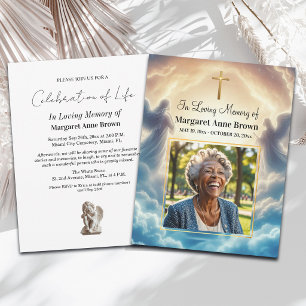 Invitación Celebración de la vida del cielo y los ángeles Fot