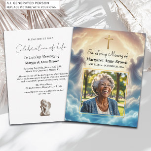 Invitación Celebración de la vida del cielo y los ángeles Fot