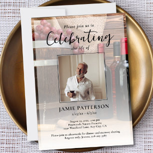 Invitación Celebración de la vida del conocedor de vino Foto