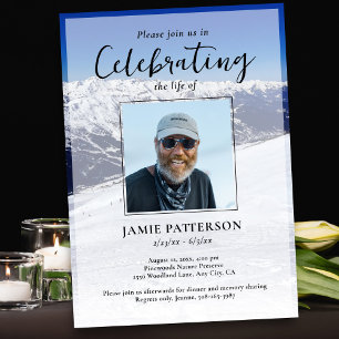 Invitación Celebración de la vida del esquiador y snowboarder