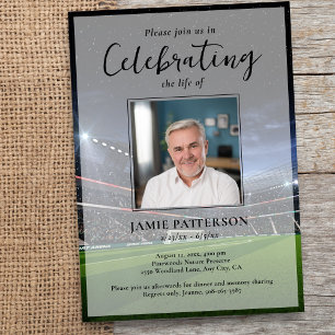 Invitación Celebración de la vida del fanático del jugador de