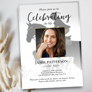 Invitación Celebración de la vida del jinete Foto Funeral