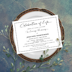 Invitación Celebración De La Vida Del Lunes De Funeral De La 