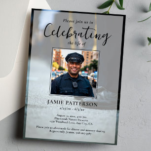 Invitación Celebración de la vida del oficial de policía Foto