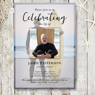 Invitación Celebración de la vida del surfista Foto personali