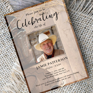 Invitación Celebración de la Vida del Vaquero Rodeo, Foto de