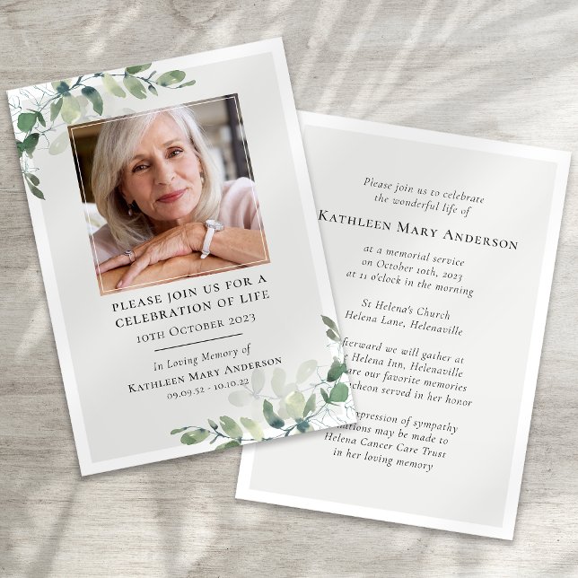 Invitación Celebración de la vida en el funeral de Eucalyptus (Subido por el creador)