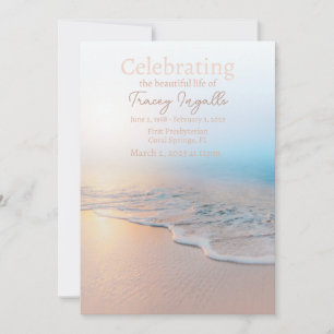 Invitación Celebración de la vida en el funeral de Ocean Beac