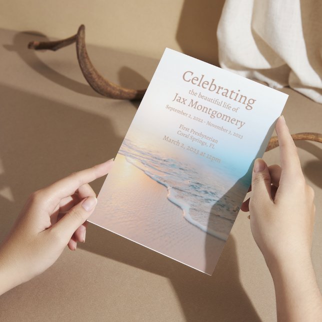 Invitación Celebración de la vida en el funeral de Ocean Beac (Subido por el creador)