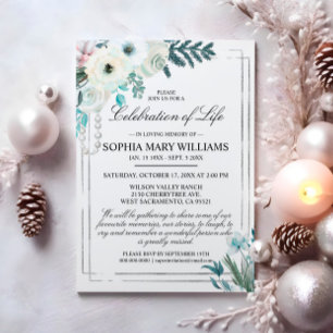 Invitación Celebración de la vida en el funeral de White Rose