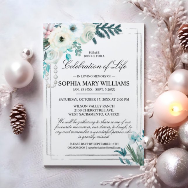 Invitación Celebración de la vida en el funeral de White Rose (Subido por el creador)