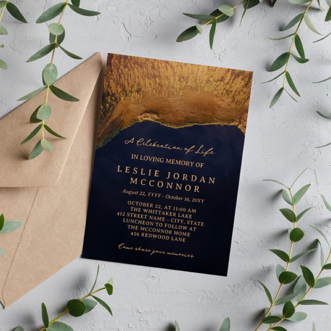 Invitación Celebración de la vida en el lago forestal con vis (Subido por el creador)