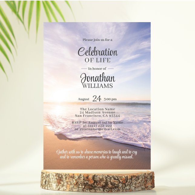 Invitación Celebración de la vida en el océano Sol playero |  (Subido por el creador)