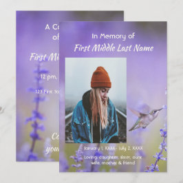 Invitación Celebración de la vida en foto conmemorativa Recue
