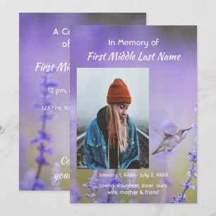 Invitación Celebración de la vida en foto conmemorativa Recue