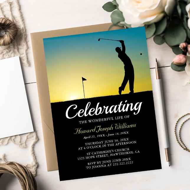 Invitación Celebración de la vida en Golfer | En la memoria a (Subido por el creador)