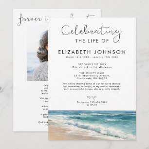 Invitación Celebración de la Vida en la Playa del Océano Pací